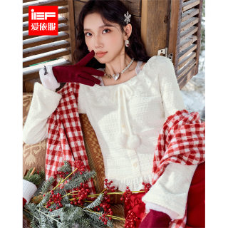 Aiyifu 2025 autumn and winter new style daily versatile temperament gentle and sweet style lace top