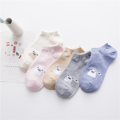 . Socks mens và womens chung hỗn hợp vài bộ trang phục mùa xuân và mùa hè bộ vớ bông vô hình giúp đỡ thấp xu hướng sóng cạn vớ