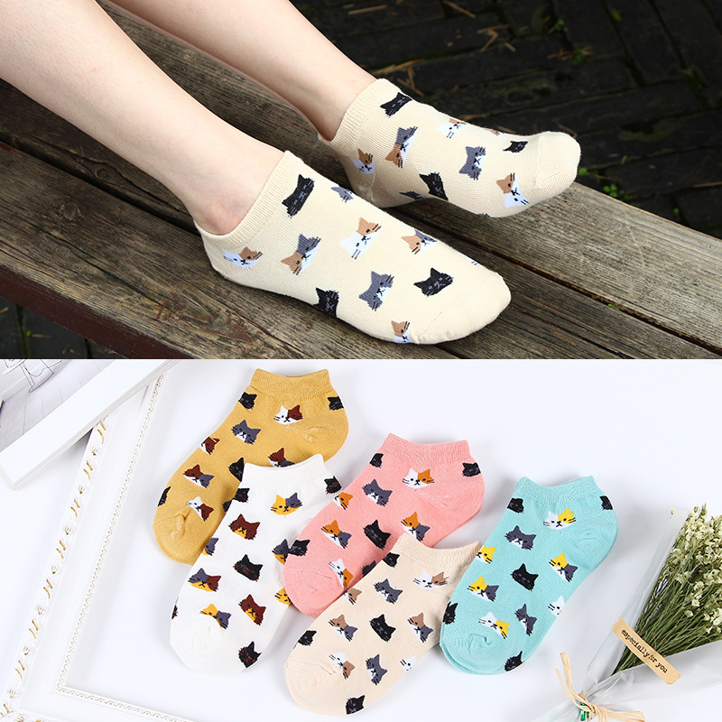 . Socks mens và womens chung hỗn hợp vài bộ trang phục mùa xuân và mùa hè bộ vớ bông vô hình giúp đỡ thấp xu hướng sóng cạn vớ