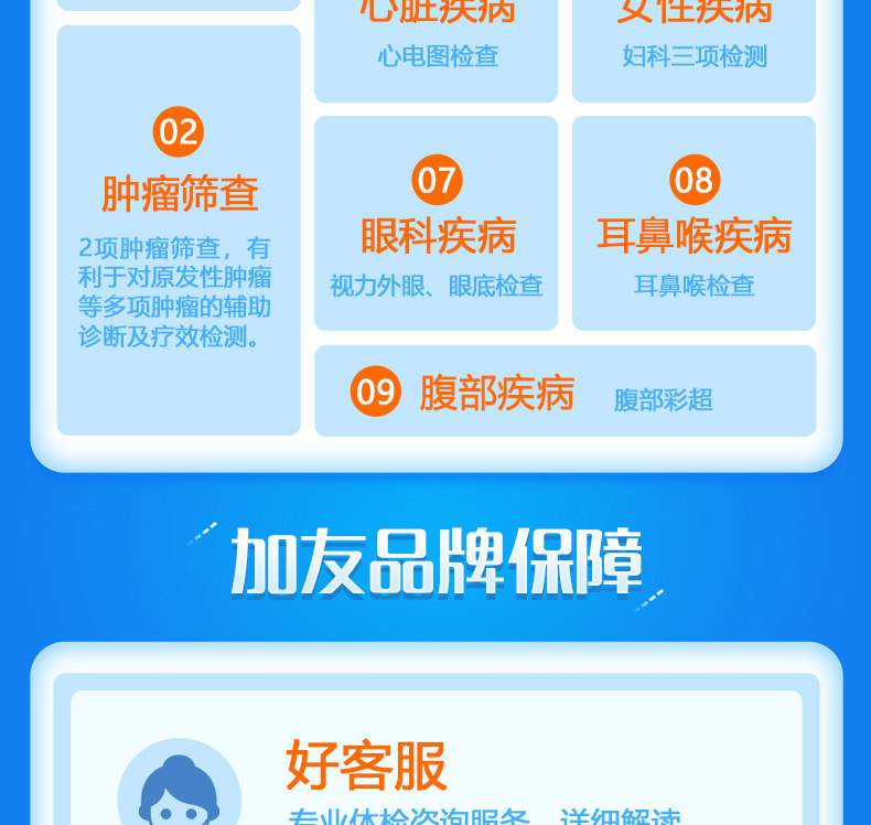 美年大健康 中青老年标准A体检套餐 含2项肿瘤标志物 天猫优惠券折后￥199包邮（￥249-50）