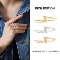 INCH EDITION lightning diamond finger ring Shang Wenjie same style European and American fashion simple ring