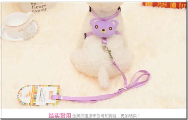 Net sữa đỏ chó đi bộ cổ áo Teddy kéo dây mèo ngọt ngào chihuahua nhỏ thú cưng chó con chó con đơn giản - Cat / Dog hàng ngày Neccessities Bát cho chó ăn