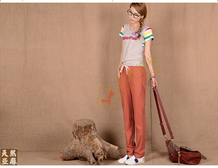 Брюки k-03女装宽松松紧腰显瘦小脚裤长裤做衣服牛皮纸样俊鹰服装裁剪图