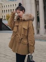 MAJE KARA tooling cotton-padded jacket women's tide winter plus velvet padded ins port style parker coat 202020-new