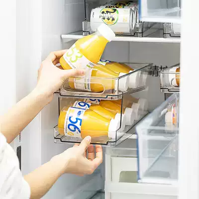 Kitchen refrigerator beverage storage box desktop double-layer rolling cans storage rack beer storage Coke rack