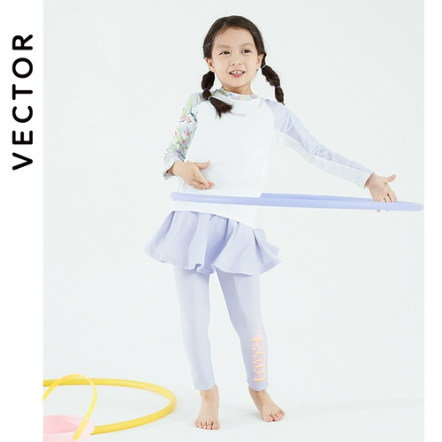 VECTOR Детский купальник, лонгслив, раздельные штаны, комплект, быстросохнущая форма, подходит для подростков, защита от солнца