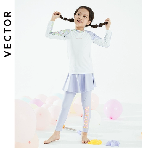 VECTOR Детский купальник, лонгслив, раздельные штаны, комплект, быстросохнущая форма, подходит для подростков, защита от солнца