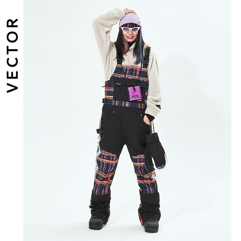 VECTOR outdoor skiing baby bag pants jumpsuit retro British thickened Korean version waterproof breathable snowboard pants