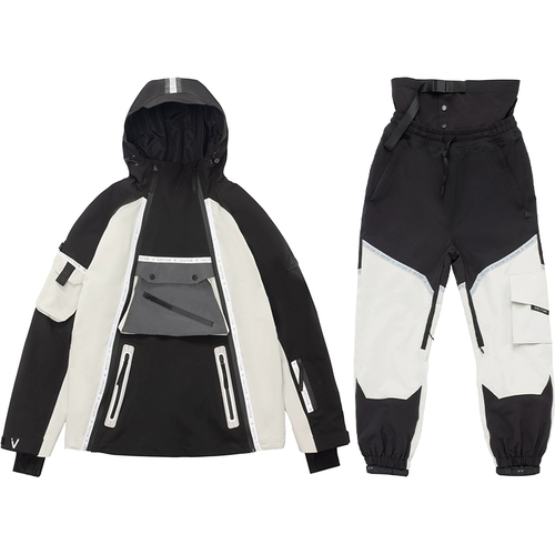 VECTOR Лыжный съемный ветрозащитный водонепроницаемый лыжный костюм, удерживающий тепло комбинезон подходит для мужчин и женщин, куртка, увеличенная толщина