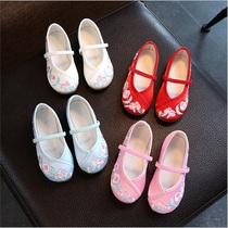 Childrens embroidered shoes old Beijing cloth shoes ethnic dance shoes performance shoes girls little girl Hanfu cloth shoes spring and summer