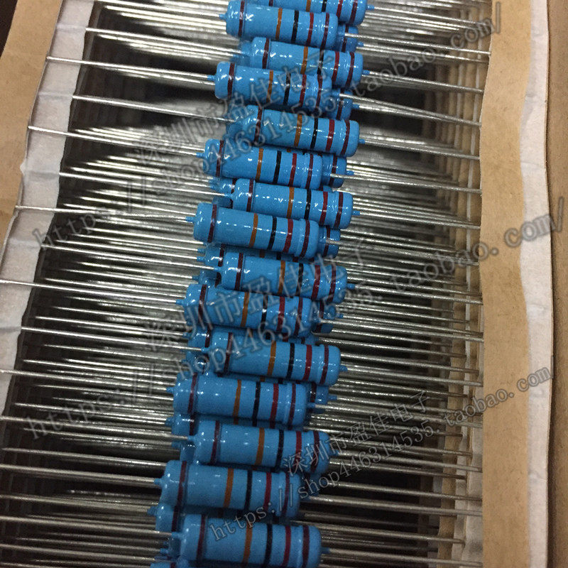 (1K pack in whole box) 2W gold film resistor 2W 120KR five-color ring precision 1% 2W120K European braided tape pack