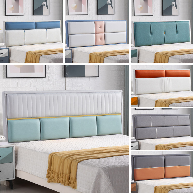 Headboard Soft Bag Light Lavish Tech Bunk Bed Backrest Brief Modern Ground Floor Integrated Net Red Ultra-thin Bedside Set Up