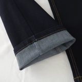 Ретро синие джинсы для отдыха, штаны, в американском стиле, высокая талия, свободный прямой крой