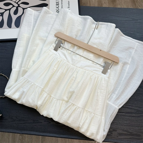 Элегантный темперамент Laiser Tiansi Light and Flount Pit Strip Press Press-Pleate Texture Cake Средняя версия A-Line Юбка