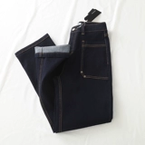 Ретро синие джинсы для отдыха, штаны, в американском стиле, высокая талия, свободный прямой крой