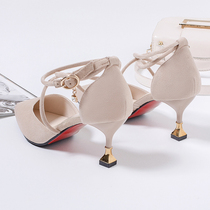 High heels 2021 New Girl Baotou black Roman hipster coarse heels student sandals female fairy style dress