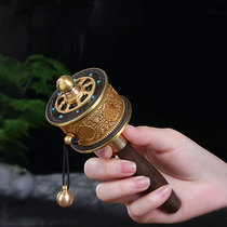 Hand-cranked Tibetan pure copper six-character runner for household use 30000 times silent classic model