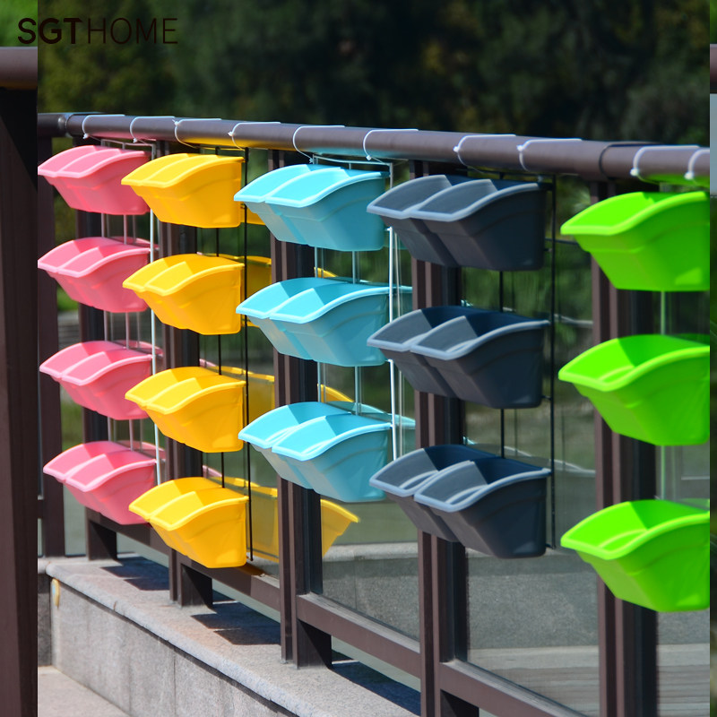 Balcony Fence Flower Frame Hanging Wall-mounted Multi-layer Combined Rectangular Railway Planting Combination