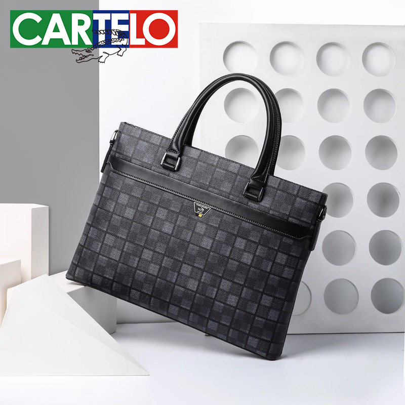 Caravan Crocodile Men's briefcase Business handbag Single shoulder Large capacity Inclined Satchel Fashion Casual Backpack Tide-Taobao