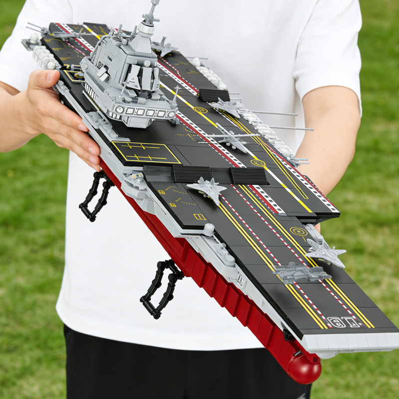 Aircraft Carrier Building Blocks Fujian Ship Shandong Liaoning Ship Adult High-Difficulty Giant Assembly Toy Gift for Boys