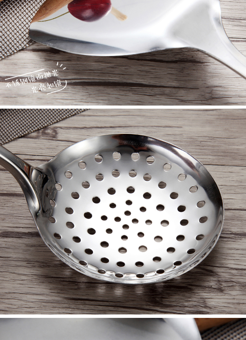 Thìa thép không gỉ đặt xẻng muỗng bếp muỗng colander đồ dùng nhà bếp bảy mảnh đầy đủ bộ dụng cụ nấu ăn gia đình chảo nấu bếp từ
