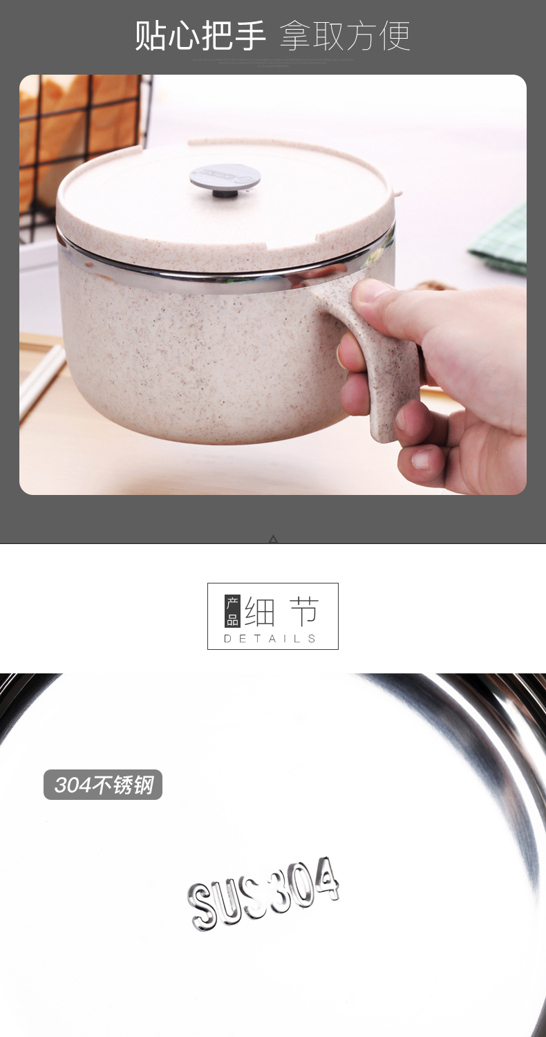 Sáng tạo hộp inox 304 hộp mì ăn liền cách nhiệt bao gồm học sinh Hàn Quốc dễ thương hộp cơm trưa đơn giản 1 hộp cơm trưa - Hộp cơm điện sưởi ấm hộp ủ cơm điện