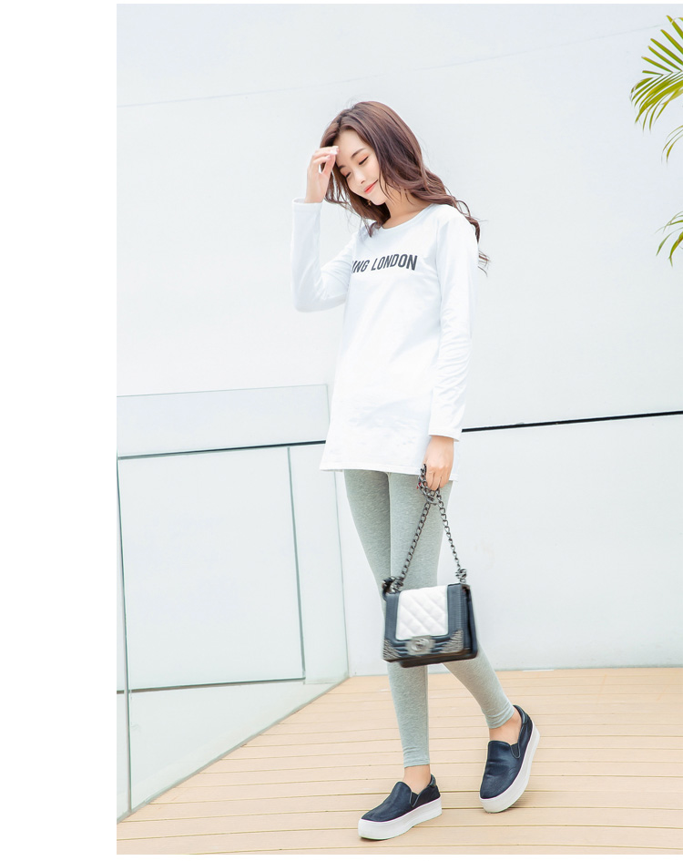 Thai sản mặc mùa thu mới Hàn Quốc bông lỏng kích thước lớn dài phụ nữ mang thai T-Shirt váy dài tay áo đầm