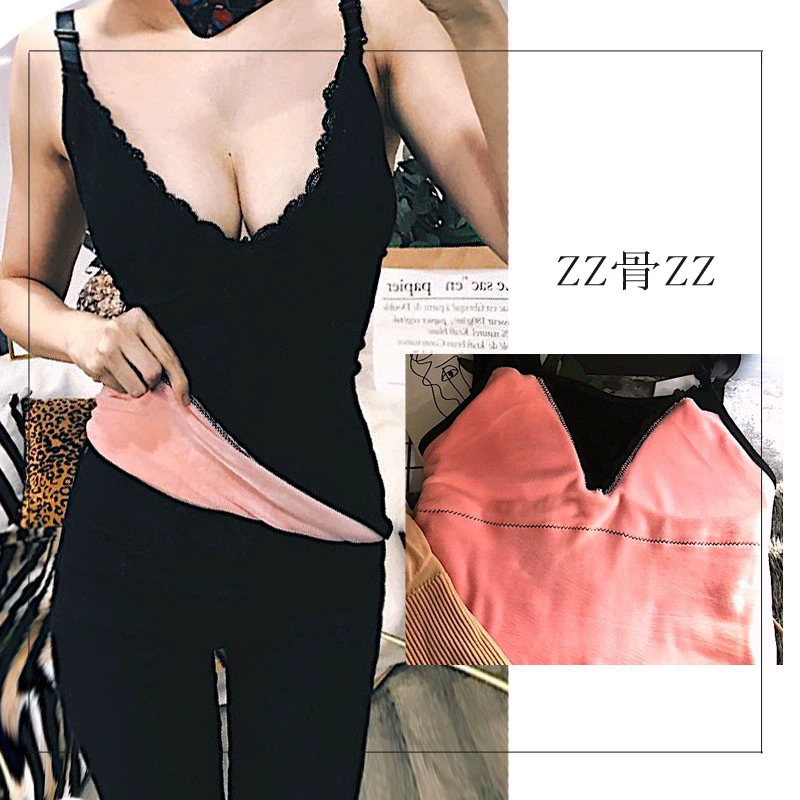 ZZ xương Người mẫu ZZ mùa đông cộng với nhung ấm mỏng thon thả ngực thấp ngực lớn thân dưới điêu khắc áo ấm sling