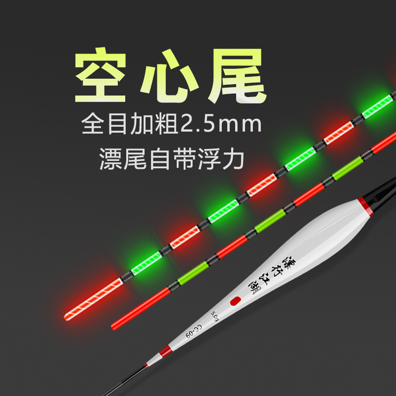 Highly Visible Fishing Float with Bold Luminous Design, Hollow Tail, Dual-Use for Day and Night, Color-Changing When Fish Bite, Suitable for Large Fish Like Carp and Catfish, Long-Distance Casting Float