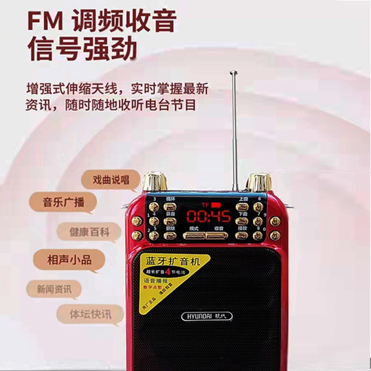 Modern A8 Amplifier Bluetooth Speaker Wireless Multi-Function Card-Insertable Radio Player for the Elderly Portable Opera Player