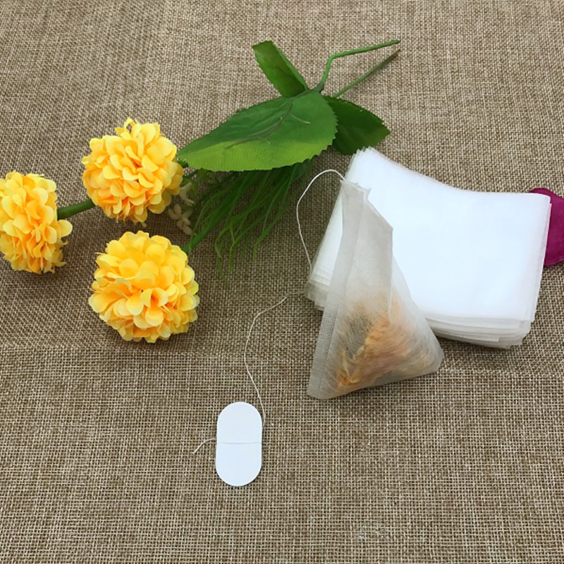 Tea bag filter bag 100 6 * 8cm corn fiber heat seal triangular bubble tea bag disposable coffee bag material bag