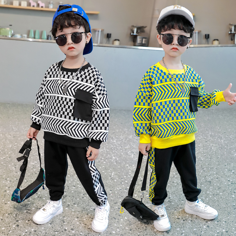 Boy Spring Clothing Suit Handsome in Spring and Autumn Children's Spring Trendy Sportswear Fashion Sportswear Casual 2022 New