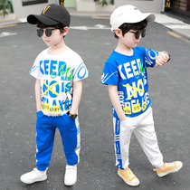 Boy summer short sleeve anti mosquito pants set 2021 new small children foreign gas two-piece set tide Net red fashionable summer clothes