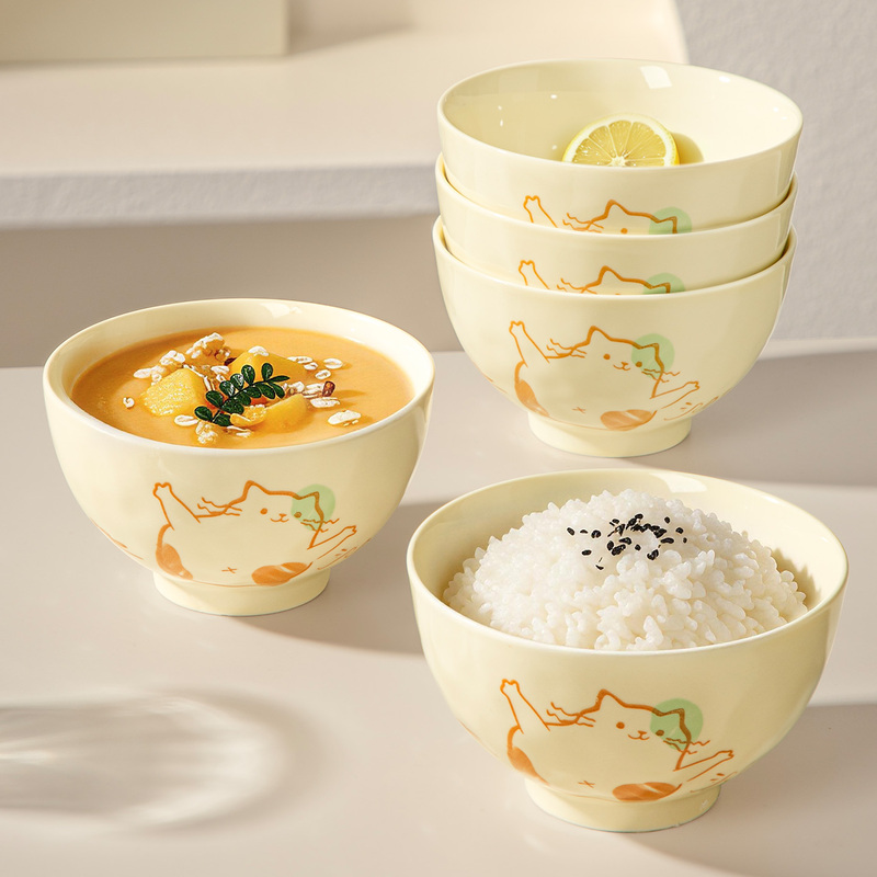 2026 New Stylish Ceramic Rice Bowls for Home Use, Underglaze Color, High Aesthetic Value, Personal Use Rice Bowls, Tableware