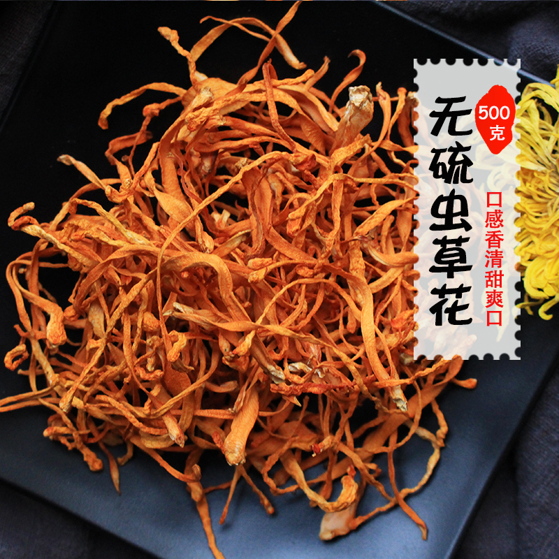 Worm Grass Flower Dry Cargo Pupa Caterpillar Fungus North Caterpillar Fungus Flowers Golden Caterpillar Fungus Natural No Thiet Grade 500 gr Saucepan Soup Material