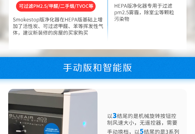 Máy lọc không khí gia đình thông minh Thụy Điển Blueair / Bruyal 505 cùng với sương mù formaldehyd PM2.5 máy lọc không khí karofi