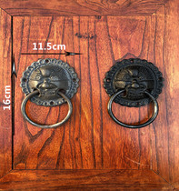 Old-fashioned door knocker Lion head knocker Copper handle Beast head decoration Chinese antique door handle decoration copper accessories