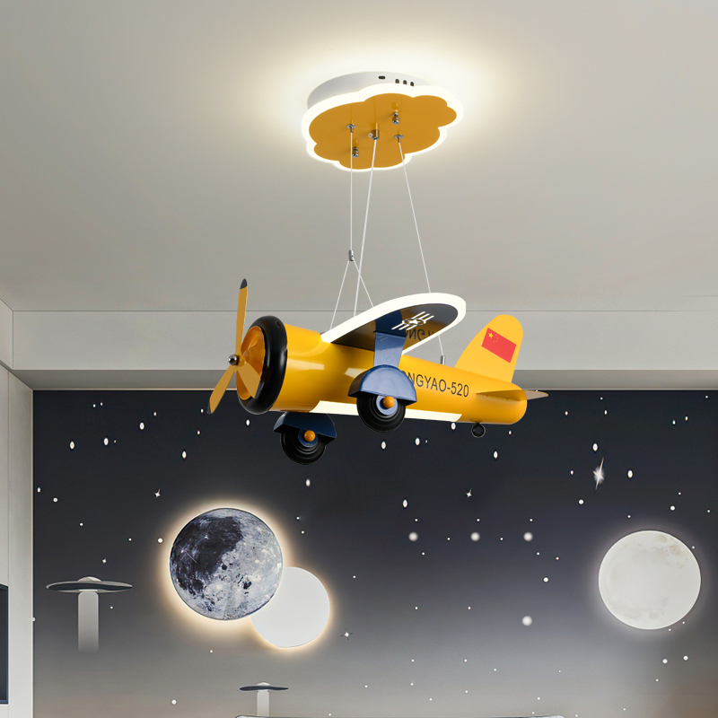 Creative Led Kidsren's Room Airplane Lamp Boy's Bedroom Lamp Stylish Modern Fashion Simple Cartoon Chandelier Lamps