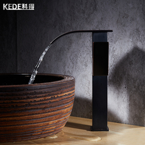  American copper black basin faucet European black ancient hot and cold water faucet Raised wash basin single hole basin faucet