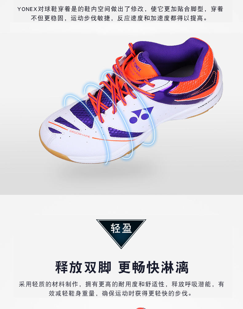 Trang web chính thức xác thực yonex Yonex cầu lông giày giày của phụ nữ yy giày thể thao siêu nhẹ thoáng khí không trượt 200C giày thể thao nữ