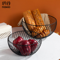 Nagu Nordic simple iron fruit plate creative living room fruit basket European modern household snack fruit basin drain