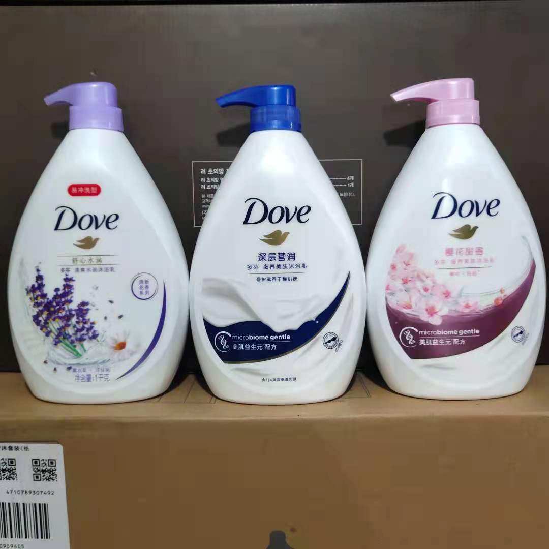 Dove shower gel Hengyue water moisturizing clear and deep nourishing cherry blossom sweet peach water 1000g 1kg