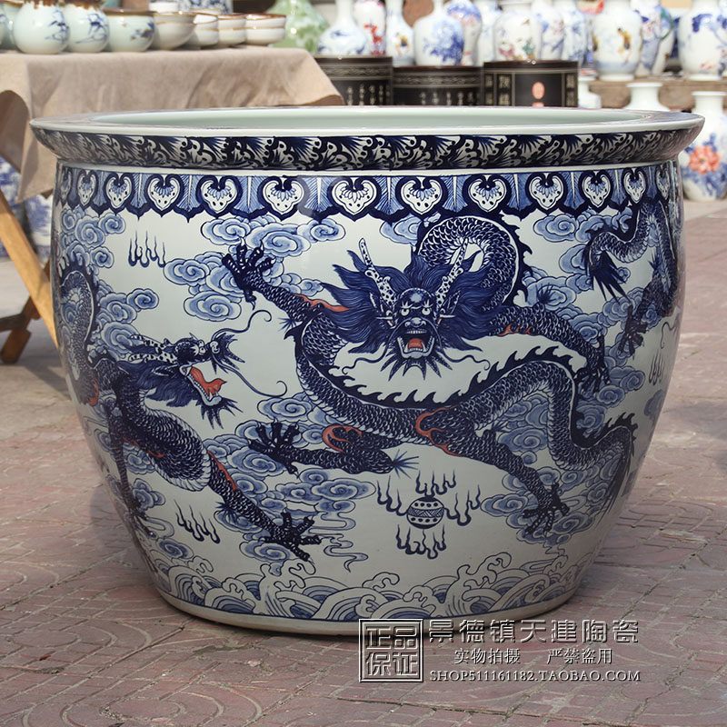 Ceramic tank fish tank large large extra large creative fish tank living room goldfish tank large water tank large tank ceramic decoration