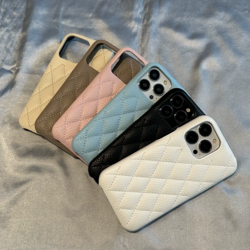 Совместимый мобильный телефон с ромбовидным узором, защитный чехол, в стиле Шанель, iphone, 14promax, защита при падении, изысканный стиль, простой и элегантный дизайн
