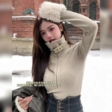 Европейская трикотажная нижняя рубашка с высоким воротником для женщин осенью и зимой, новый стиль, шнуровка, плюшевый дизайн, дизайн темперамента, облегающий топ