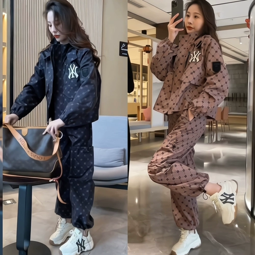 Дизайнерский комплект, осенняя куртка, штаны, в американском стиле, тренд сезона