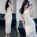 Приталенный корсет, летнее платье без рукавов, французский стиль