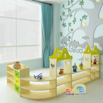 Corner combination toy cabinet Kindergarten storage rack storage rack Camphor pine corner partition cabinet storage cabinet