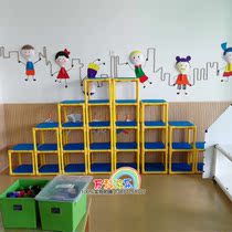  Kindergarten classroom luxury display rack Childrens toy rack Childrens storage rack Storage rack with box toy cabinet