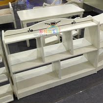 New product high-grade kindergarten childrens white solid wood density board baking paint zone corner five-compartment cabinet toy storage cabinet